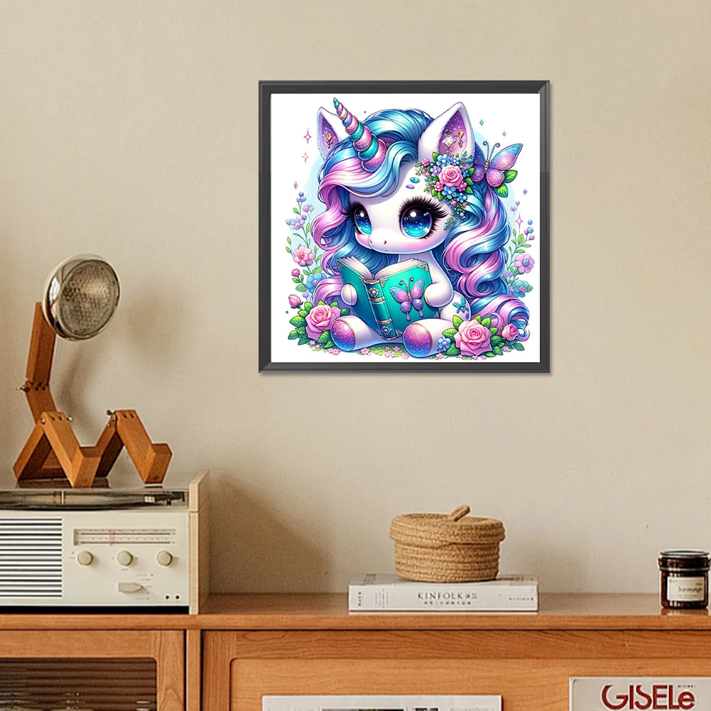 Diamond Painting - Full Square Drill - Read Unicorn(Canvas|35*35cm)
