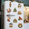 10PCS DIY Pearl Diamond Painting Christmas Fridge Magnets, Sparkling Rhinestone Refrigerator Magnet Craft Kit for Home Decor & Gifts