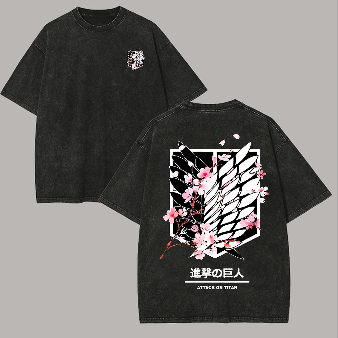 Attack on Titan Printed Unisex Washed T-Shirt