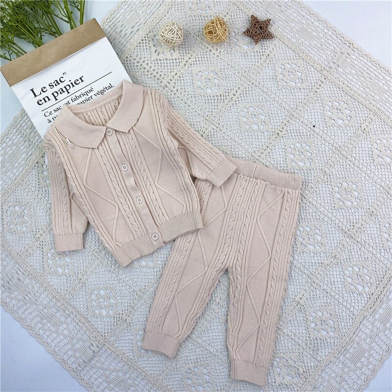 Newborn Baby Girl Boy knitted Cotton Clothes Set Cardigan+Pant Infant Toddler Spring Autumn Winter Outfit Baby Clothes 0-2Y
