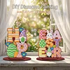 2pcs/set DIY Special Shape Diamond Painting Easter Bunny Egg Wooden Desk Ornament Craft Decor Kit