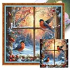 Birds By Window In Winter-11CT Stamped Cross Stitch 45*45cm/17.72*17.72in tapestrymarket