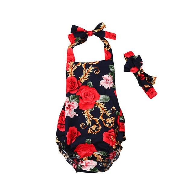 Baby Girl Costume Romper Ruffled Flower Clothes