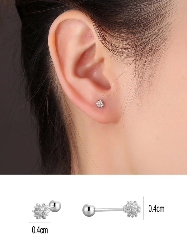 1 Pair 14K Gold Plated 925 Sterling Silver Zircon Star Moon Butterfly Ear Studs