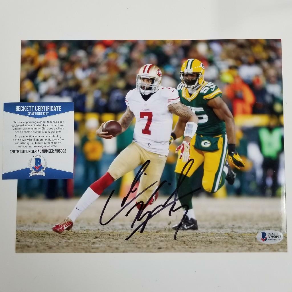 Colin Kaepernick signed San Francisco 49ers 8x10 Photo Poster painting Autograph Beckett BAS COA