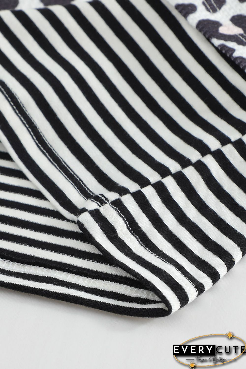Leopard Splicing Stripes Top