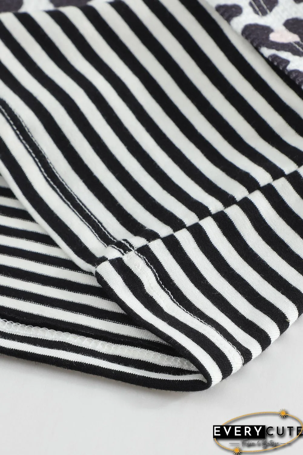 Leopard Splicing Stripes Top