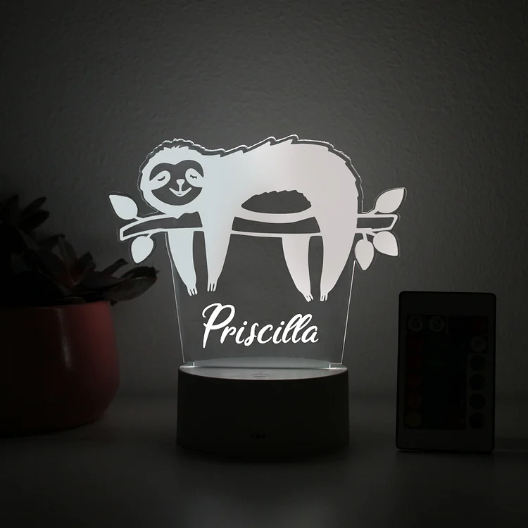 Nombre personalizado Lámpara 3D Ilusión Luz de noche pereza LED monocromáticas