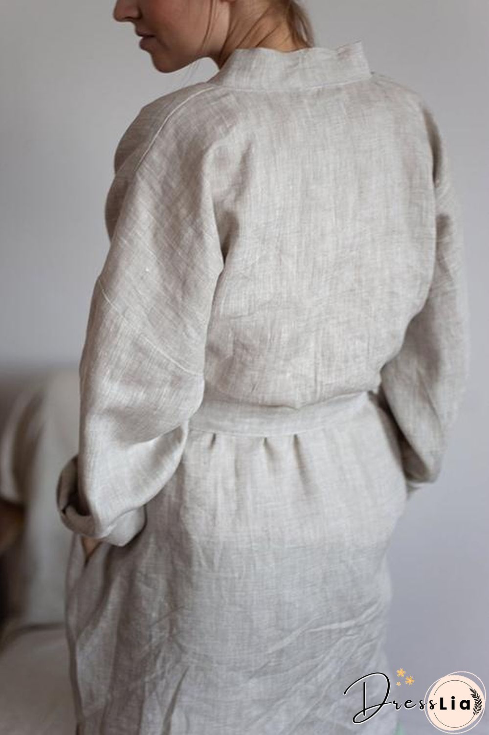 Roomy Linen Kimono With Belt