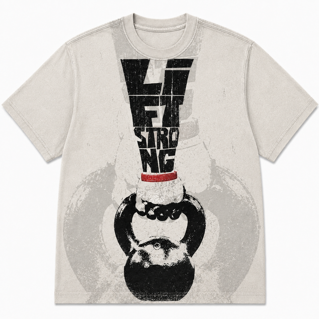 Gym Kettlebell Strong Cotton T-Shirt