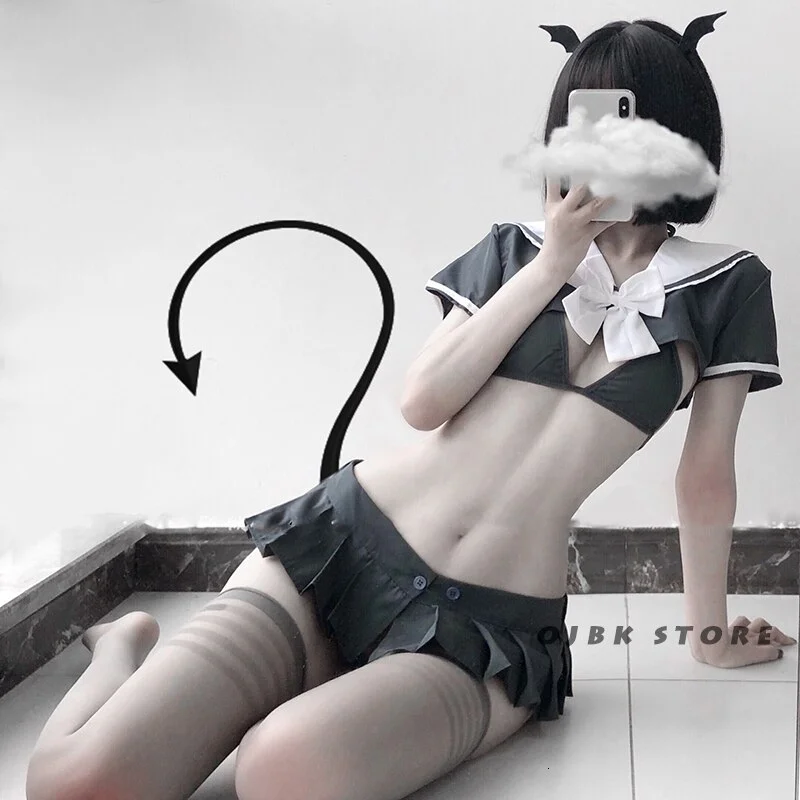 Billionm Schoolgirl  Costume Cheerleader Schoolgirl Lingerie Mini Skirt School Girl Sexy Costumes Women Cosplay Halloween Mujer Sexi Gift