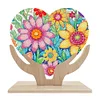 5D DIY Special Shape Diamond Painting Wooden Heart Shape Desk Ornament Decor Kit