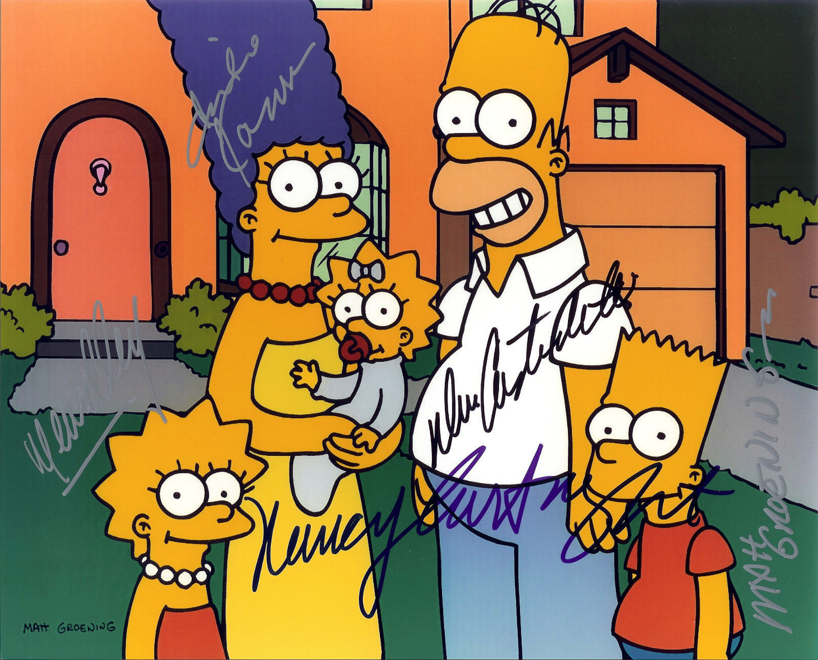 THE SIMPSONS CAST AUTOGRAPH SIGNED PP Photo Poster painting POSTER