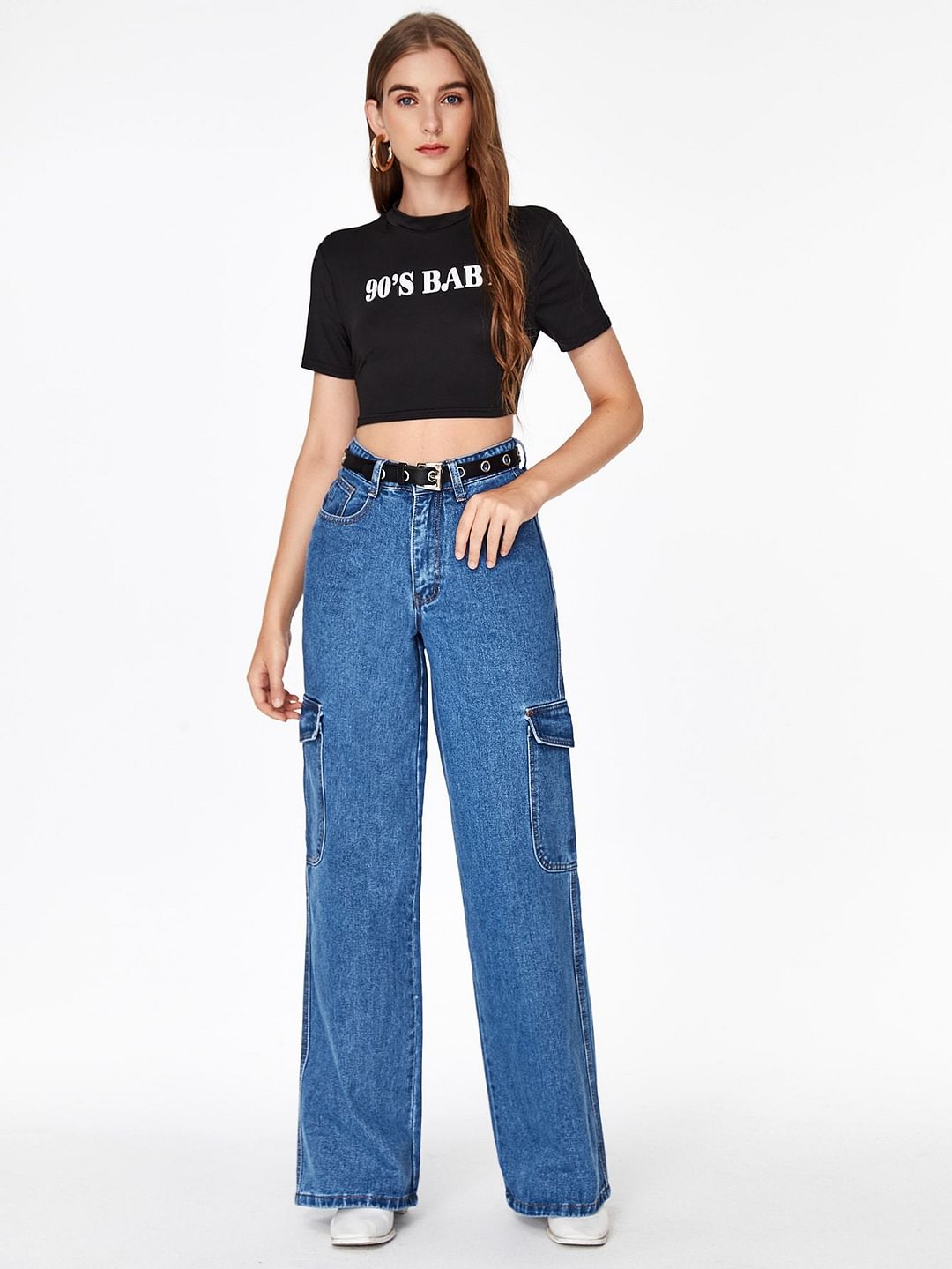 High Waist Baggy Jeans Without Belt