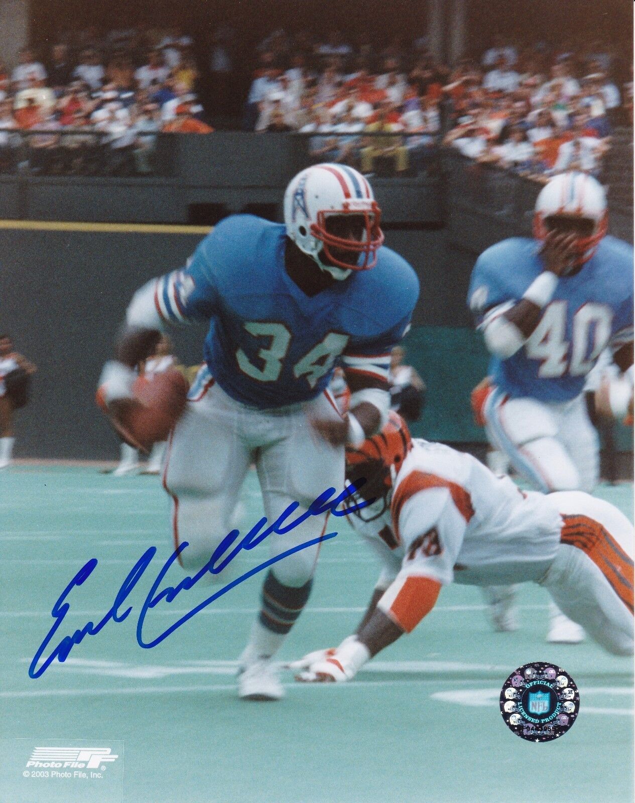 Earl Campbell autographed 8x10 Houston Oilers#2