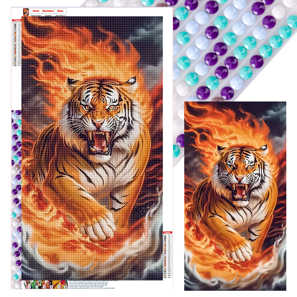 Tiger 40*70cm(canvas) full round drill diamond painting