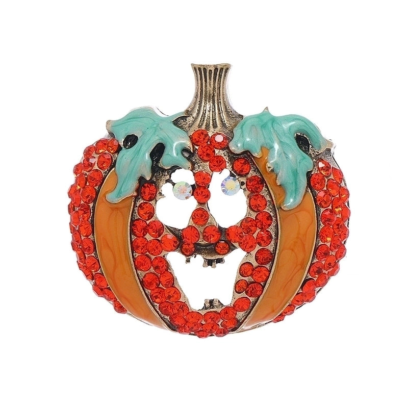 Funny Pumpkin Alloy Inlay Rhinestones Unisex Brooches