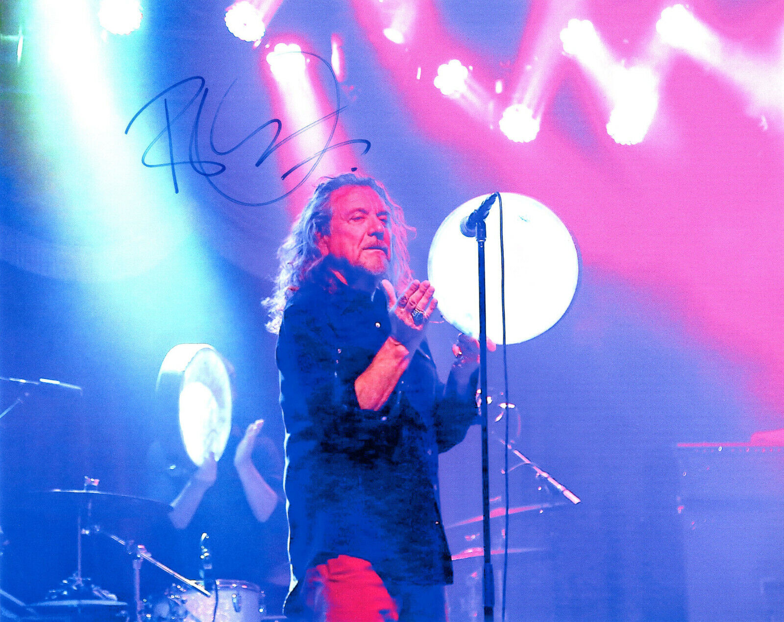 Original Signed Photo Poster painting of Robert Plant 10x8 + COA