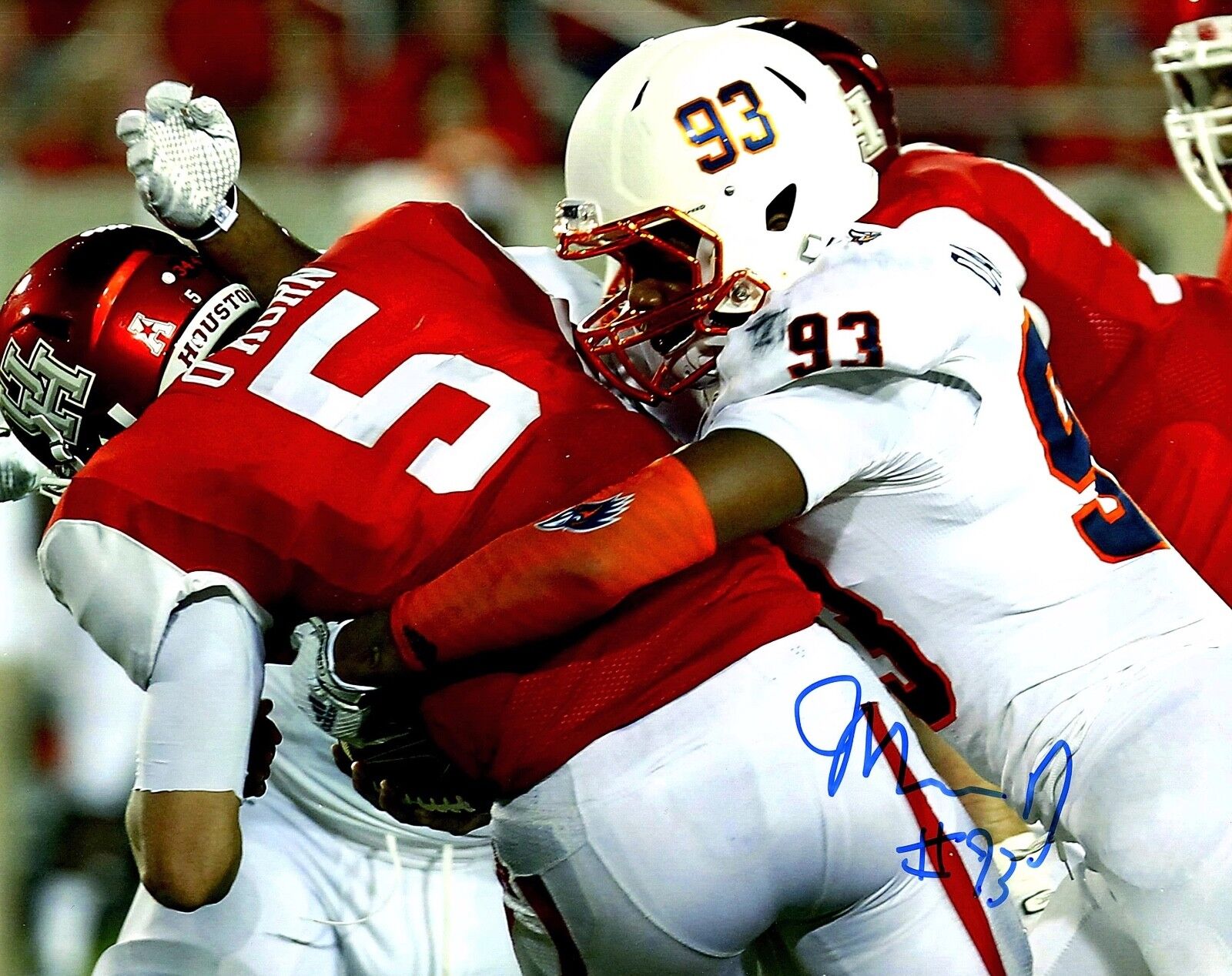 MARCUS DAVENPORT UTSA Texas San Antonio Hand SIGNED AUTOGRAPHED 8x10 Photo Poster painting COA