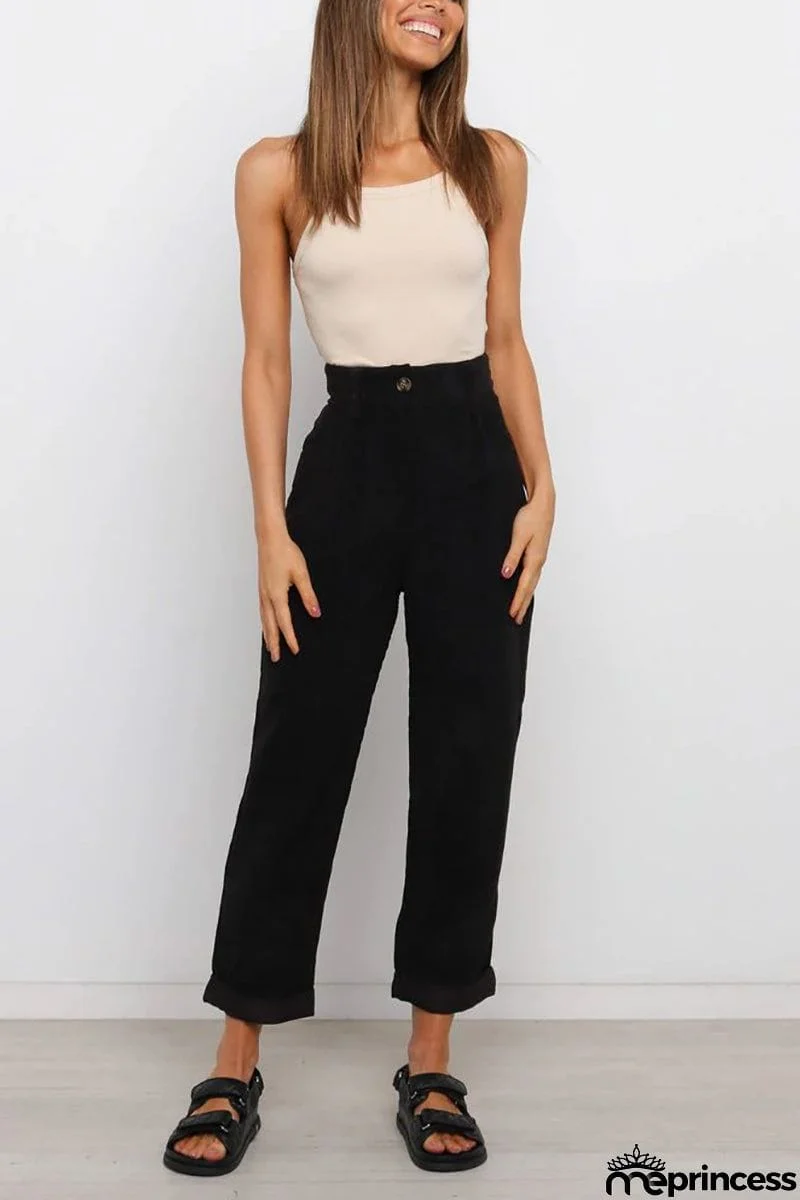High Waisted Baggy Corduroy Pant