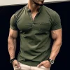  Men's Stylish Henley T-Shirt - Perfect for Casual and Fitness Wear by Inlyline