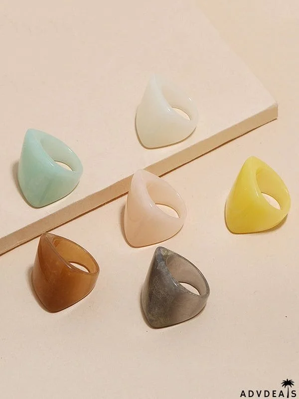 Original Vintage 6 Colors Acrylic Geometric Ring