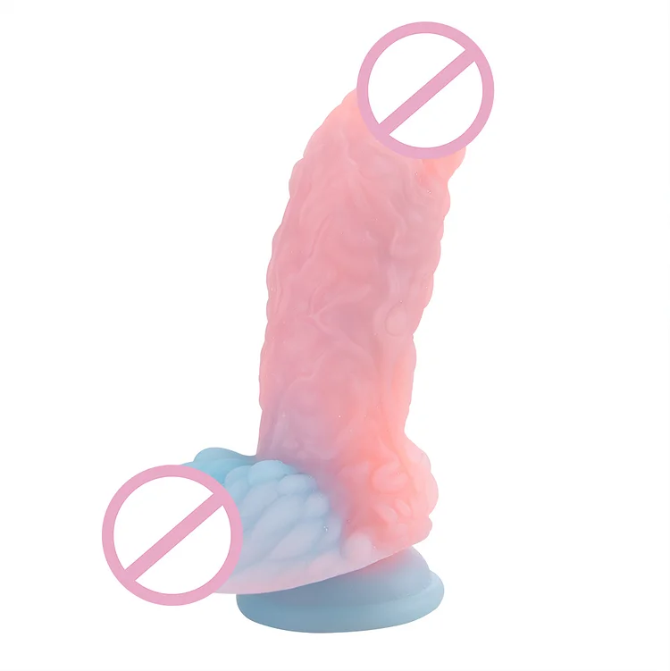 Fluorescent Silicone Reality Dildo Strong Sucker Anal Toy