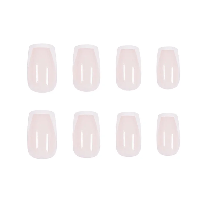 24pcs Fake Nails Square Skin Color Wear Short Paragraph Fashion False Nails Save Time Wearable Nail Patch DL-Nail Inspo