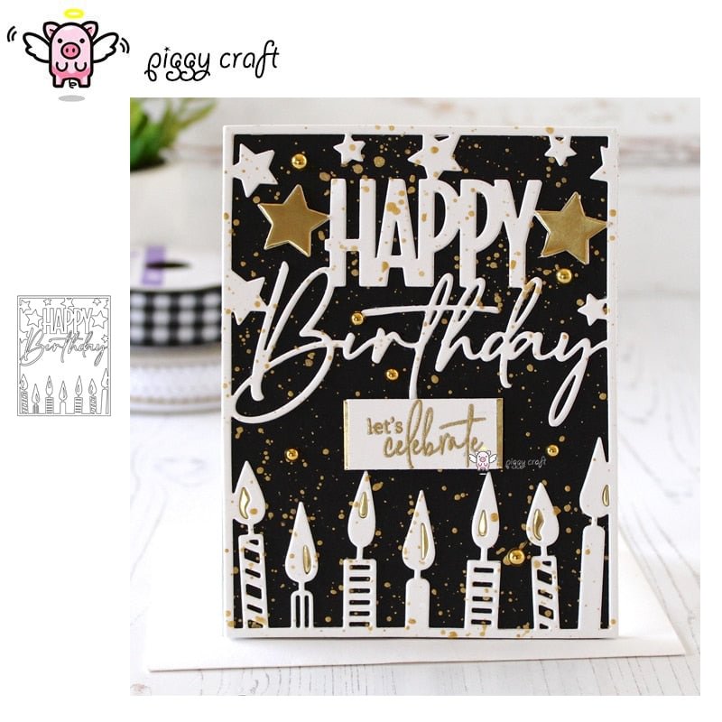 Piggy Craft metal cutting dies cut die mold Birthday candle frame Scrapbook paper craft knife mould blade punch stencils dies