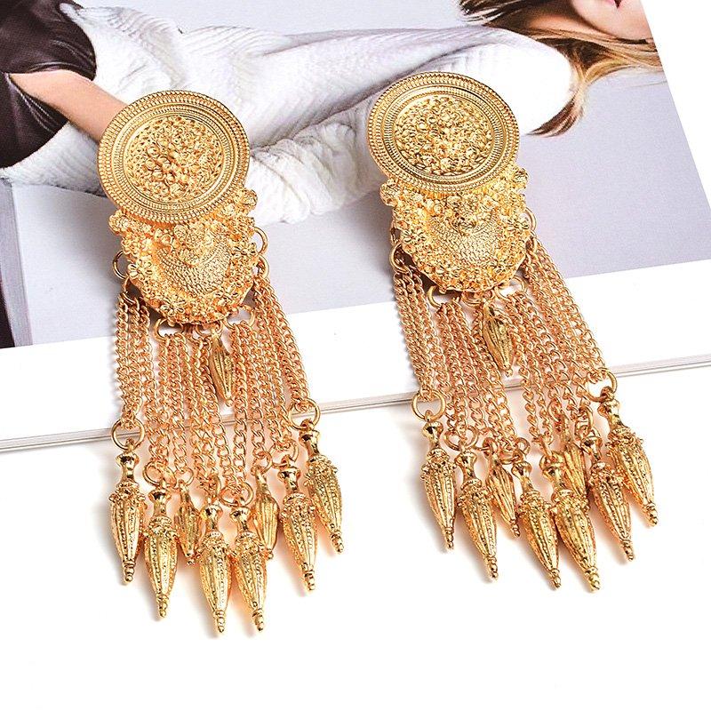 Long Gold Dangle Drop Evening Party Women Earrings | Oxredo Shop Ramadan Sale