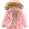 Kid Girls Warm Fuzzy Winter Parka Snow Suits Coat Outwear