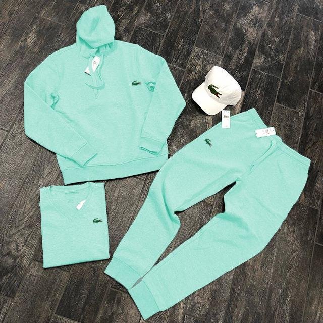 Mid green crocodile print fashion streetwear hoodie set