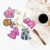 5pcs/set DIY Full Drill Special Shaped Diamond Painting Animal Keychain