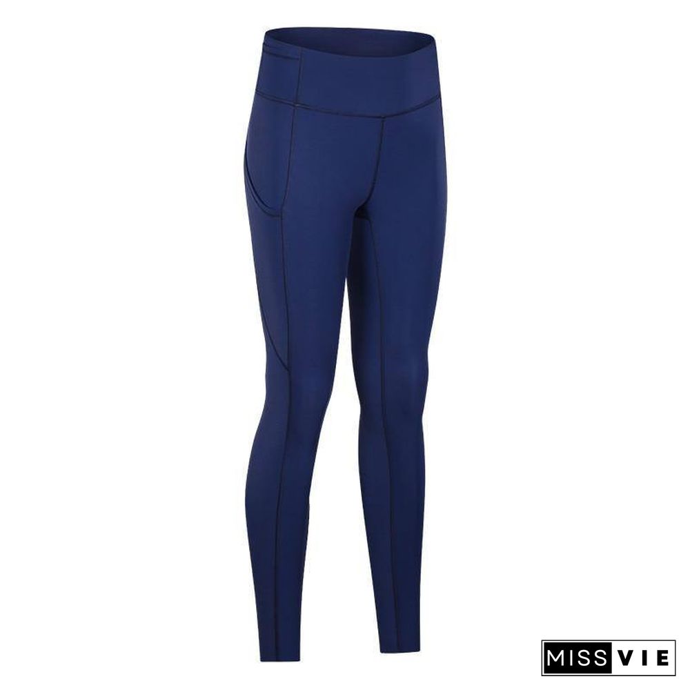 High Waist Yoga Pants With Pockets Sport Leggings Women Tummy Control Workout Running 4 Way Stretch Gym Leggings