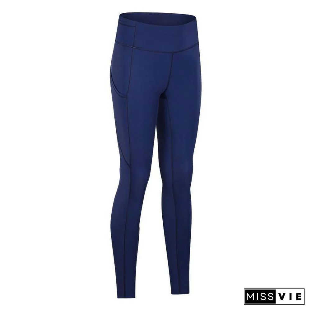 High Waist Yoga Pants With Pockets Sport Leggings Women Tummy Control Workout Running 4 Way Stretch Gym Leggings