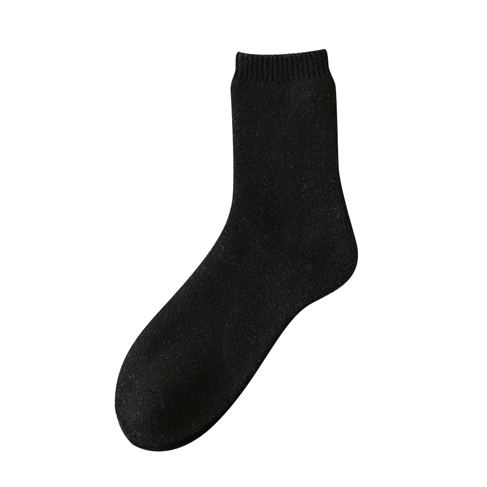 

Men Fleece Socks Solid Color Office Thicked Mid-calf Socks (1pair Black), 501 Original