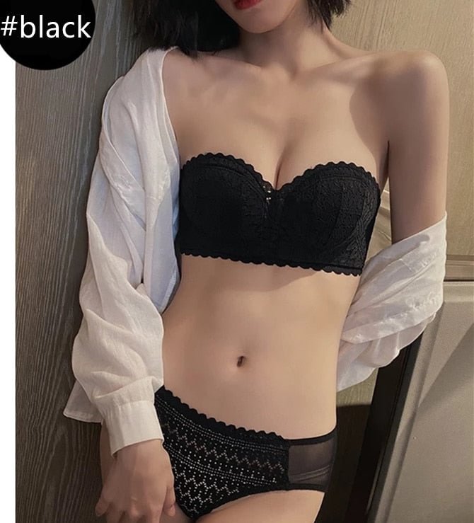 Brief Sets Tube Top Brassiere Push Up Women's Underwear Wire Free Bra Set Summer Comfy Lingerie Femme Hot Underwear & Sleepwears
