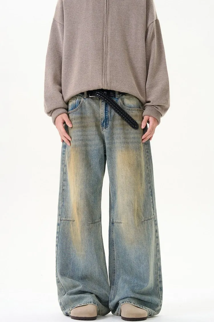 Men's Relaxed Straight Leg Jeans in Vintage Mud Wash