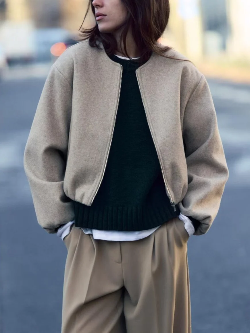 Nigikala Nigikala And Autumn 2025 Fashion New Soft Bomber Jacket Women's M56867