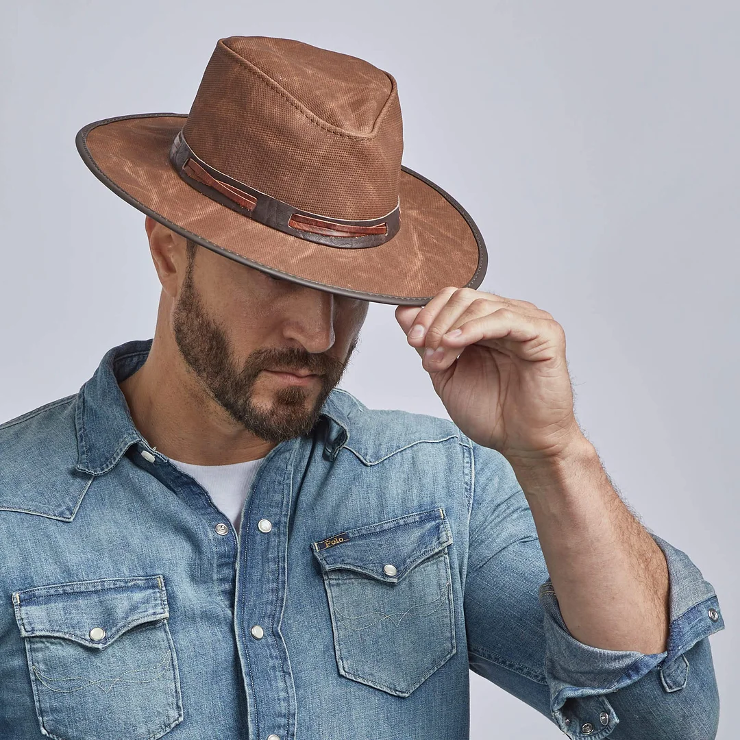 Trail Dust - Mens Wax Cotton Outback Fedora Hat