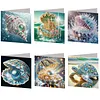 6pcs DIY Diamond Painting Greeting Card Set with Envelopes Rhinestone Diamond Art Mosaic Postcards for Birthdays Thanksgiving & Special Occasion
