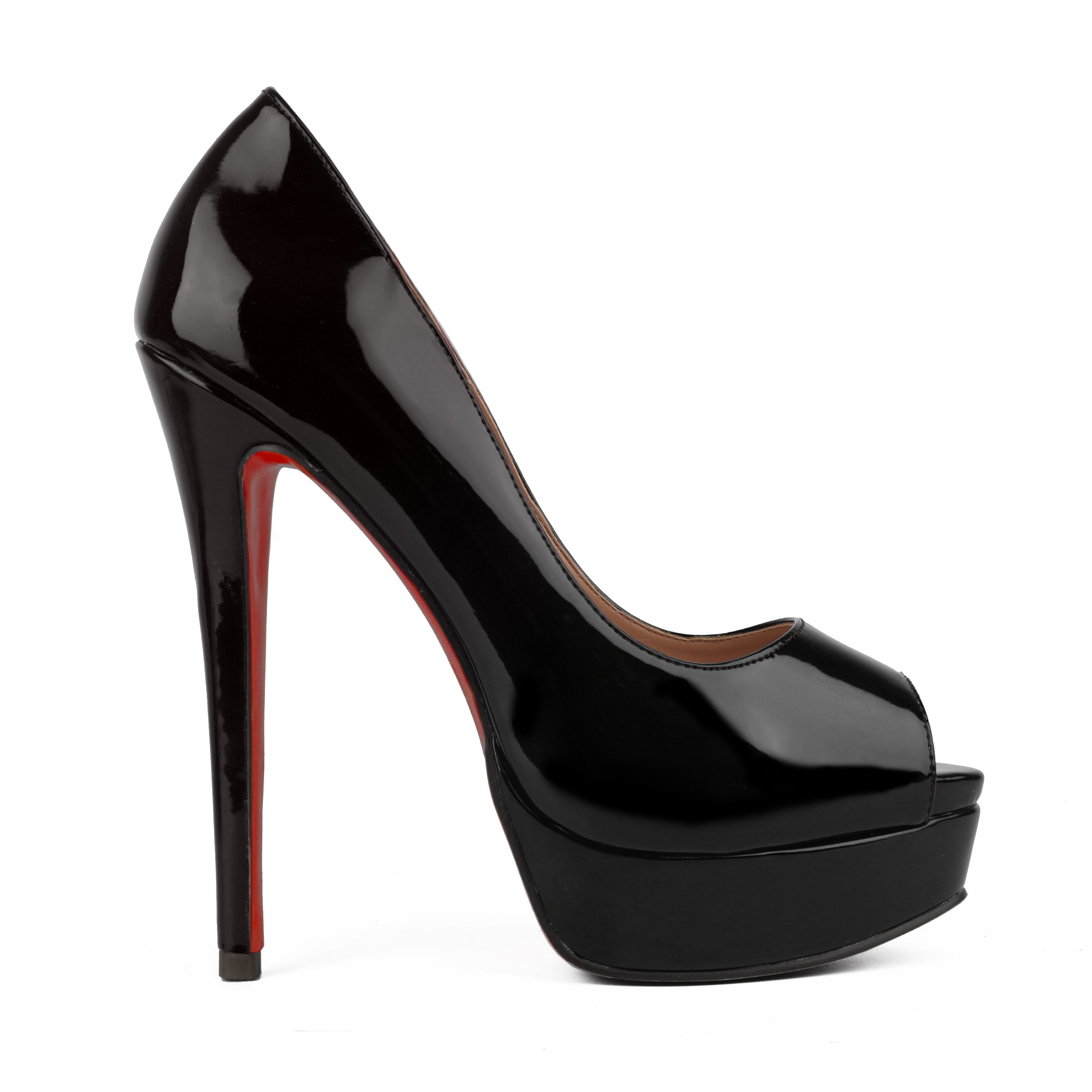 150mm Platforms Sky High Heels Black Matte Pumps