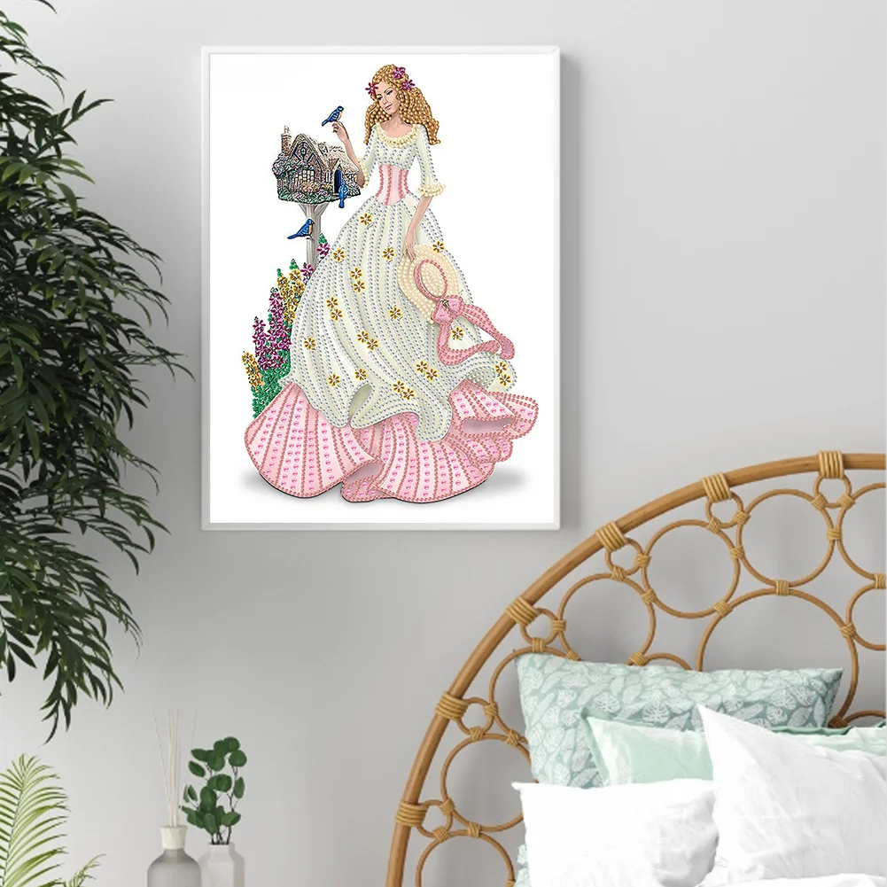 Diamond Painting - Partial Special Shaped Drill - Lady(30*40cm)