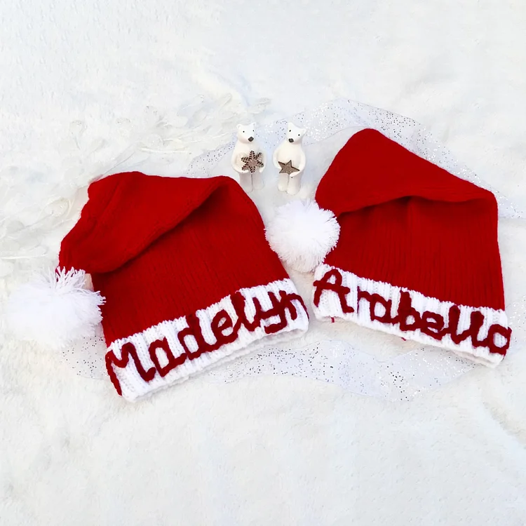 Personalized Hand Embroidered Christmas Santa Hat