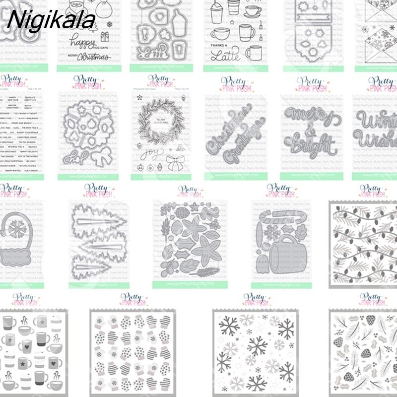 Nigikala Wreath Blessings Cutting Dies Stamps Stencil Scrapbook Diary Decoration Embossing Template Diy Greeting Card Handmade