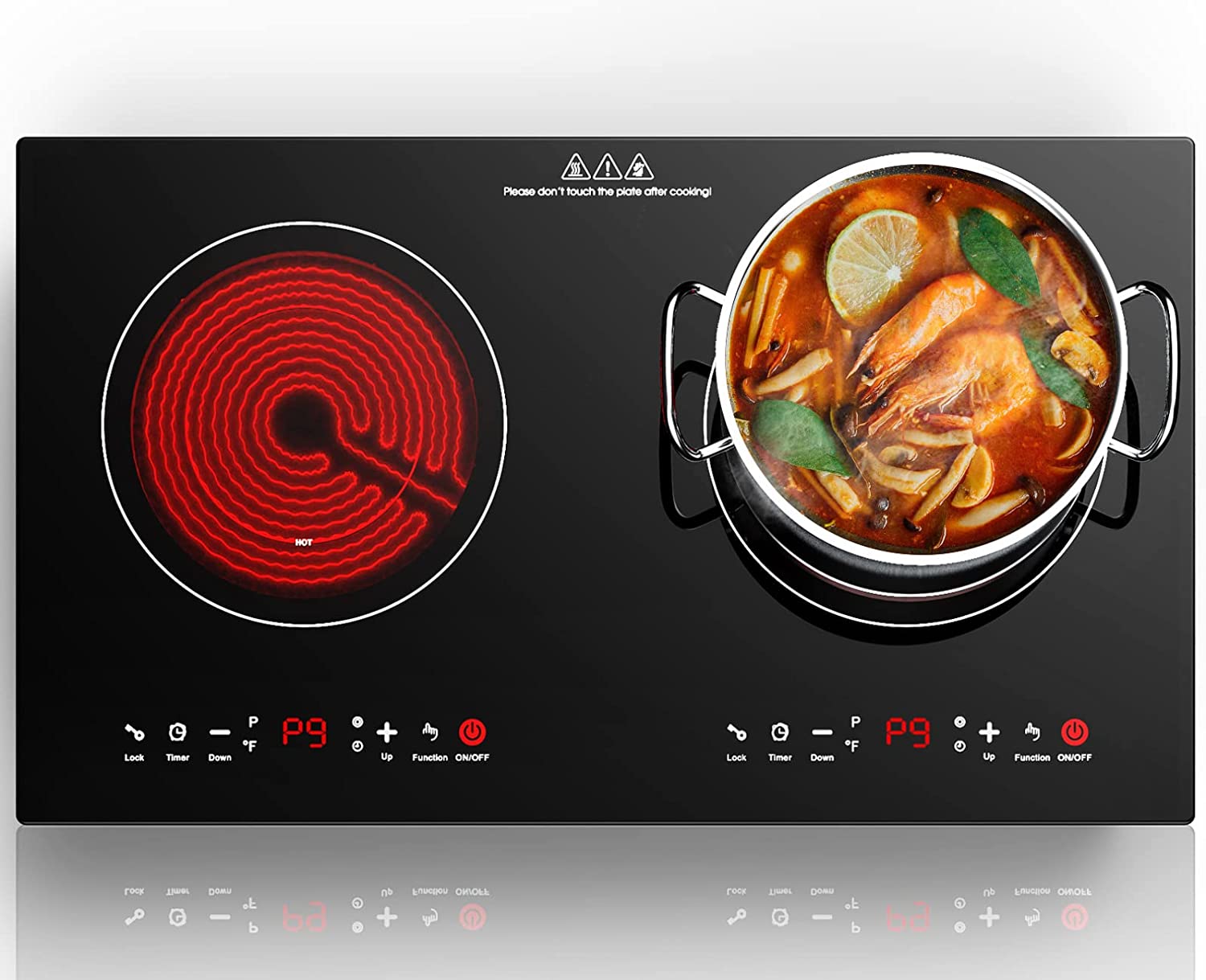 Electric Cooktop 24 Inch Electric Stove 110v Induction Cooktop Built In Led Touch Screen 9 5815