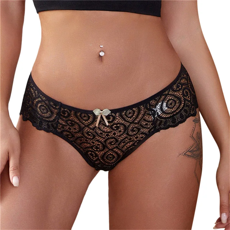 Billionm Women Sexy Lace Panties Low-Rise Temptation Lingerie Female G String Transparent Underwear Hollow Out Briefs Female Intimates