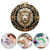 Gold Lion-DIY Embroidery Kit with Pattern Cotton Threads Needles Hoop 30*30cm/11.81*11.81in