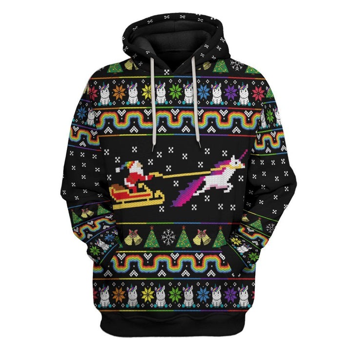 Unisex Black Ugly Christmas Sweaters 3D Print Hoodies