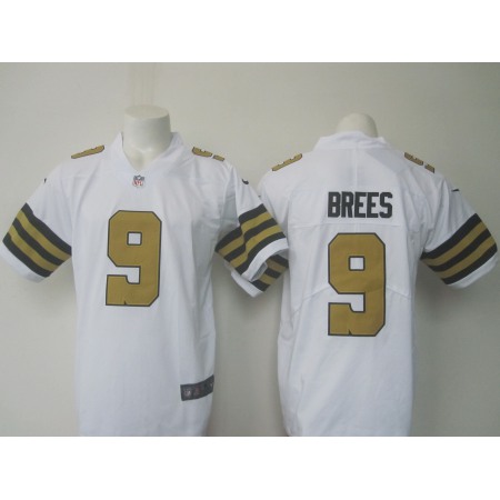 Men's  Saints #9 Dree Brees White Limited Rush Stitched NFL Jersey